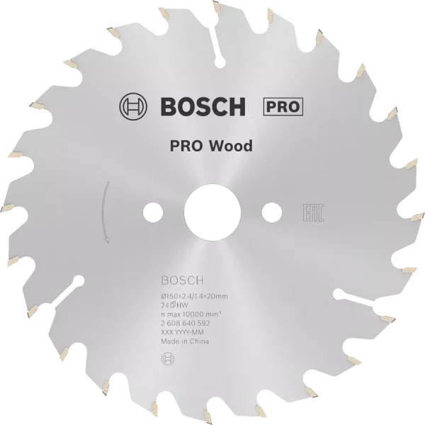 Циркулярен диск Bosch 190 x 2,6 x 20 mm, T24 / 2608640612