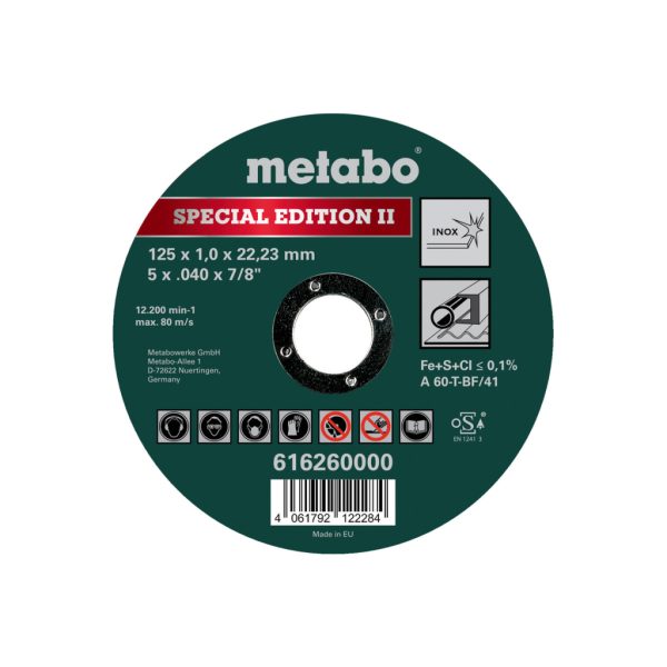 Диск за метал 125х1.0х22.2mm A60T BF41 Inox / 616260000