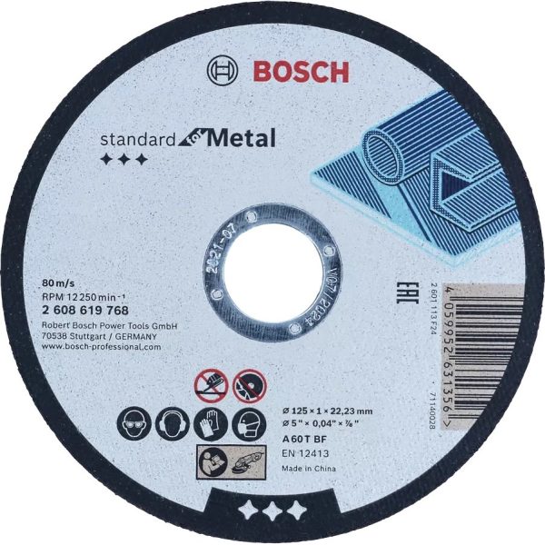 Диск за рязане на метал BOSCH 125x1.0 mm, 22,23 mm (50бр.) / 2608619768